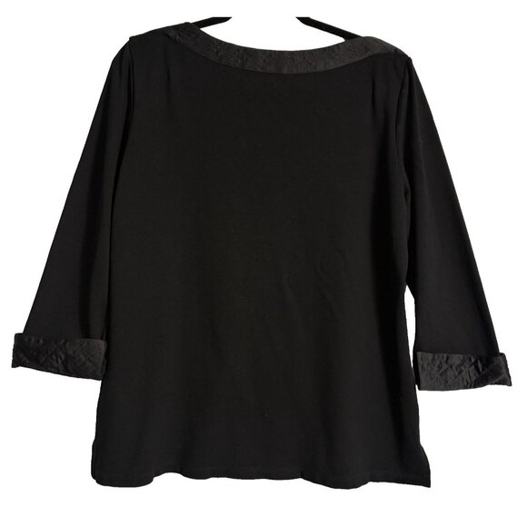 CHANEL Women Logo Cuff Top Pullover Collared Sz XL Black Sample Luxury 19-3 - Picture 2 of 13